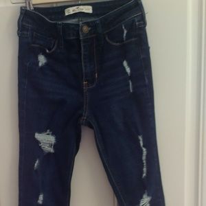 Hollister women's destressed jeans